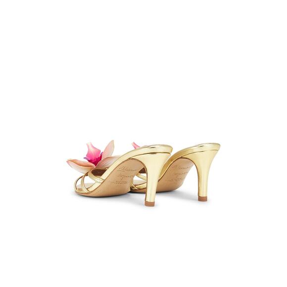 Alameda Turquesa Cecily Heel Mule - 37 Us 6 Gold - Picture 3 of 5